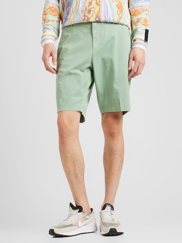 BOSS Blackregular Chino hlače - zelena boja: prednji dio