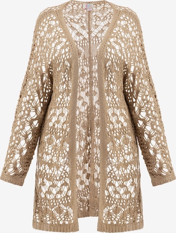 IZIA Knit Cardigan in Beige: front