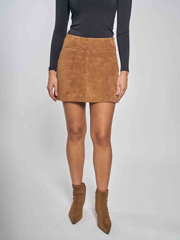 FREAKY NATION - Falda 'Twiggy Like' en marrón: frente