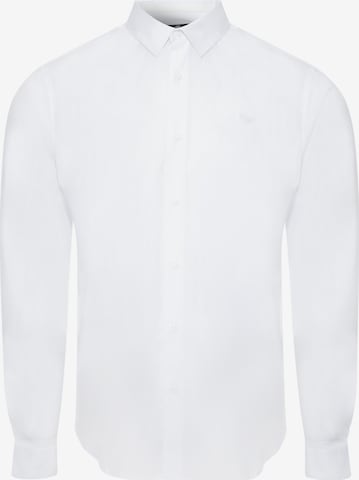 Coupe regular Chemise 'Olly' Threadbare en blanc : devant