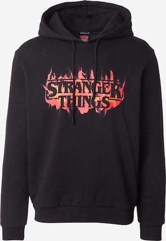 JACK & JONES Sweatshirt 'JORStranger Things' in Schwarz: Vorderseite