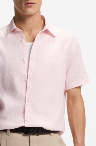 BOSS Regular fit Button Up Shirt 'Roan' in Pink