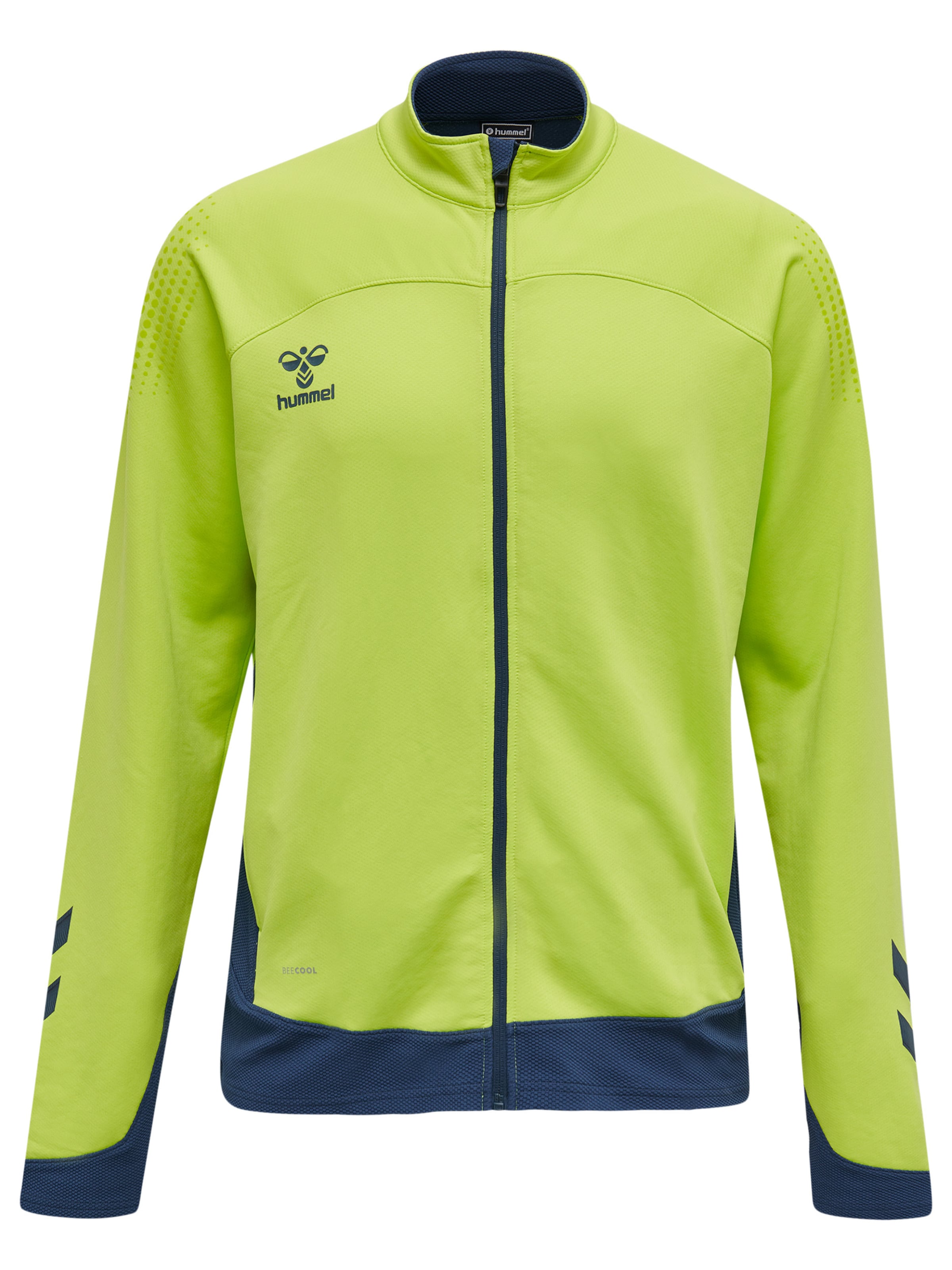 Hummel Athletic Zip-Up Hoodie 'Lead' in Green: front