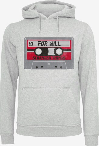 F4NT4STIC Sweatshirt 'Stranger Things Cassette For Will Netflix TV Series' in Grey: front
