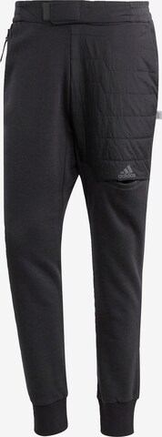 ADIDAS SPORTSWEAR Tapered Workout Pants in Black: front