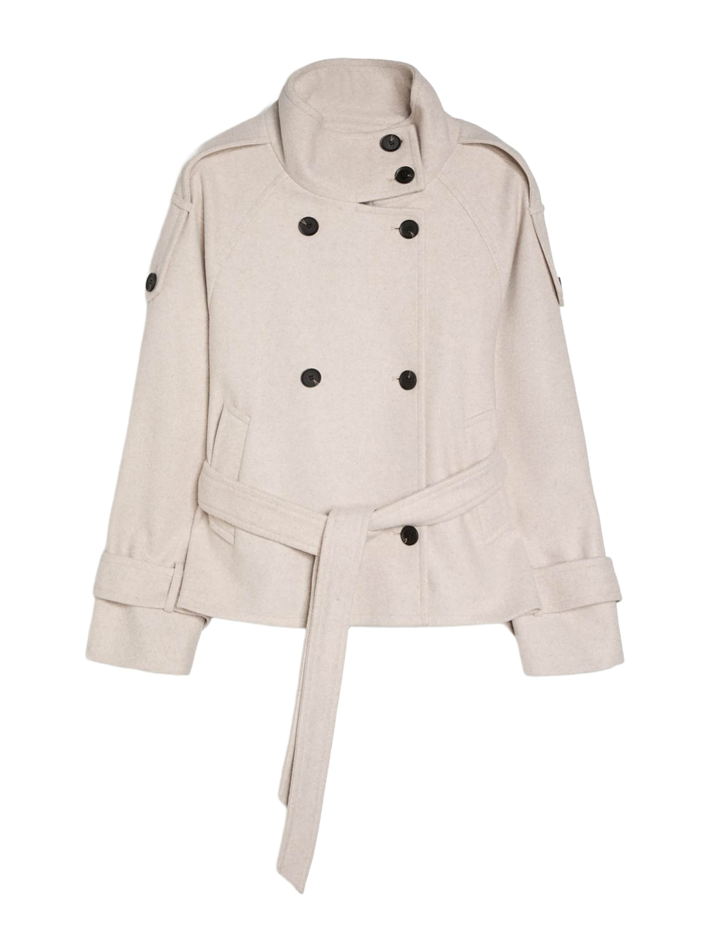 Bershka Between-seasons coat in Beige: front