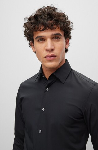 BOSS Slim fit Button Up Shirt 'H-Hank' in Black
