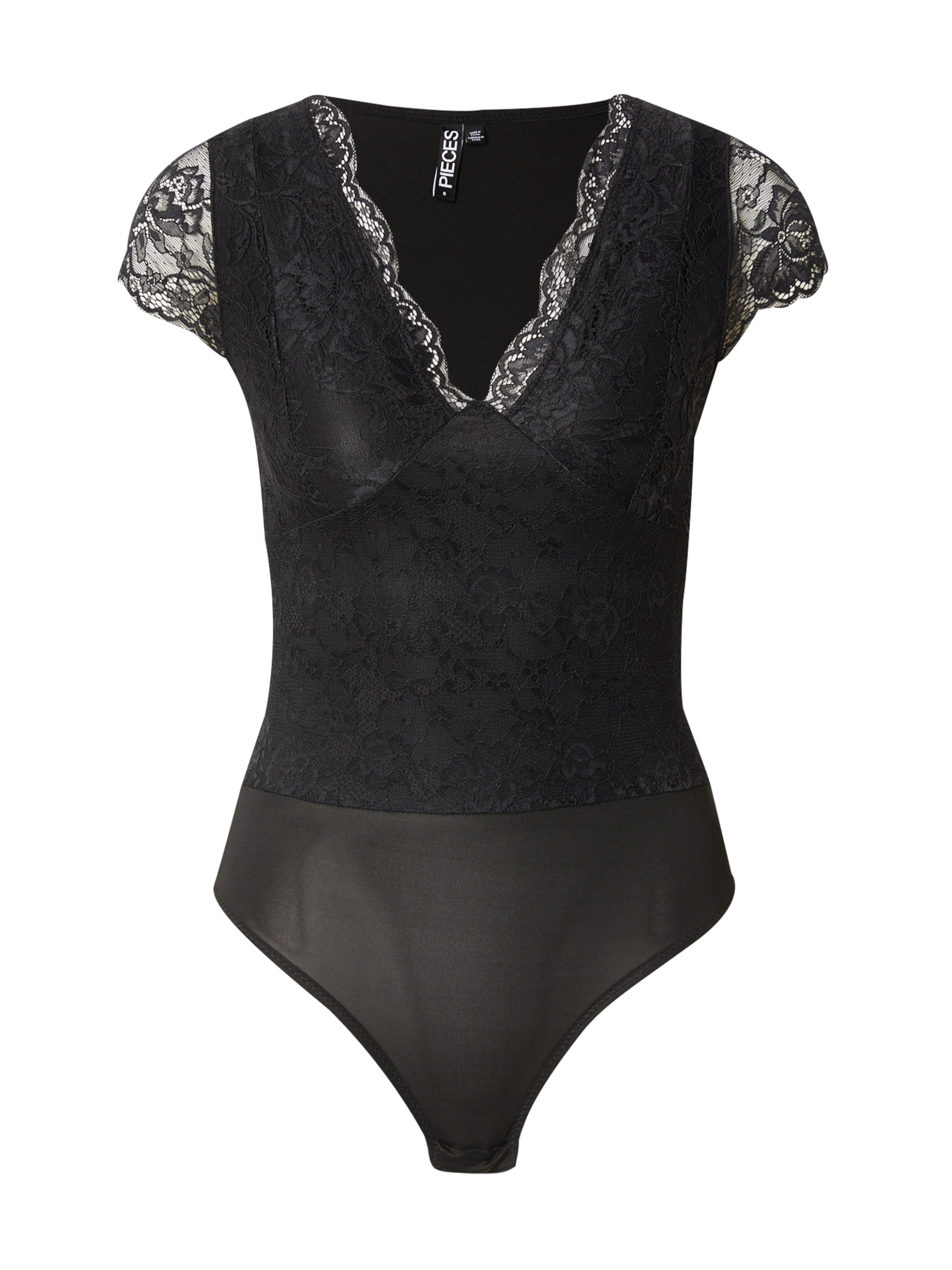 PIECES Blouse bodysuit 'ALICE' in Black: front