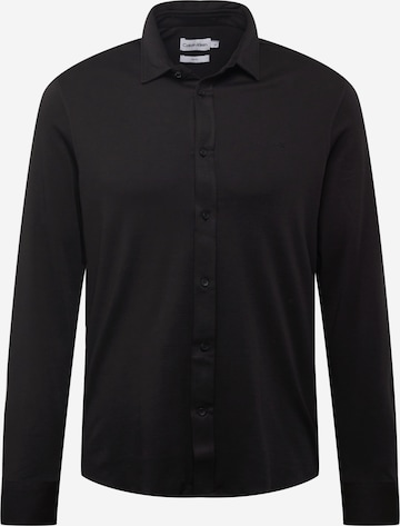 Calvin Klein Přiléhavý střih Košile – černá: přední strana