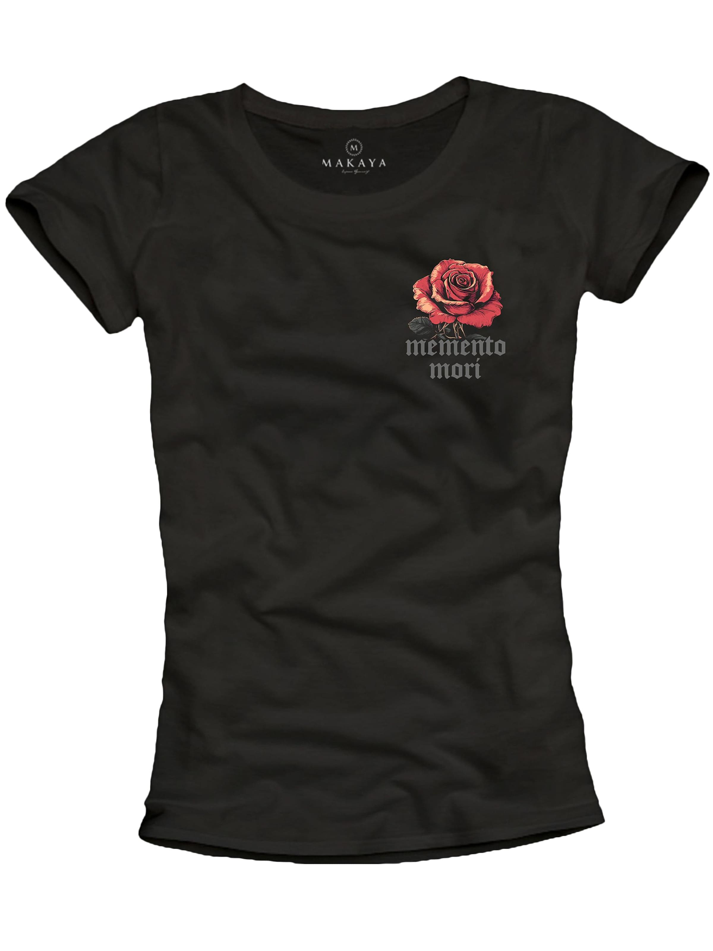 MAKAYA Shirt 'Memento Rose' in Black: front