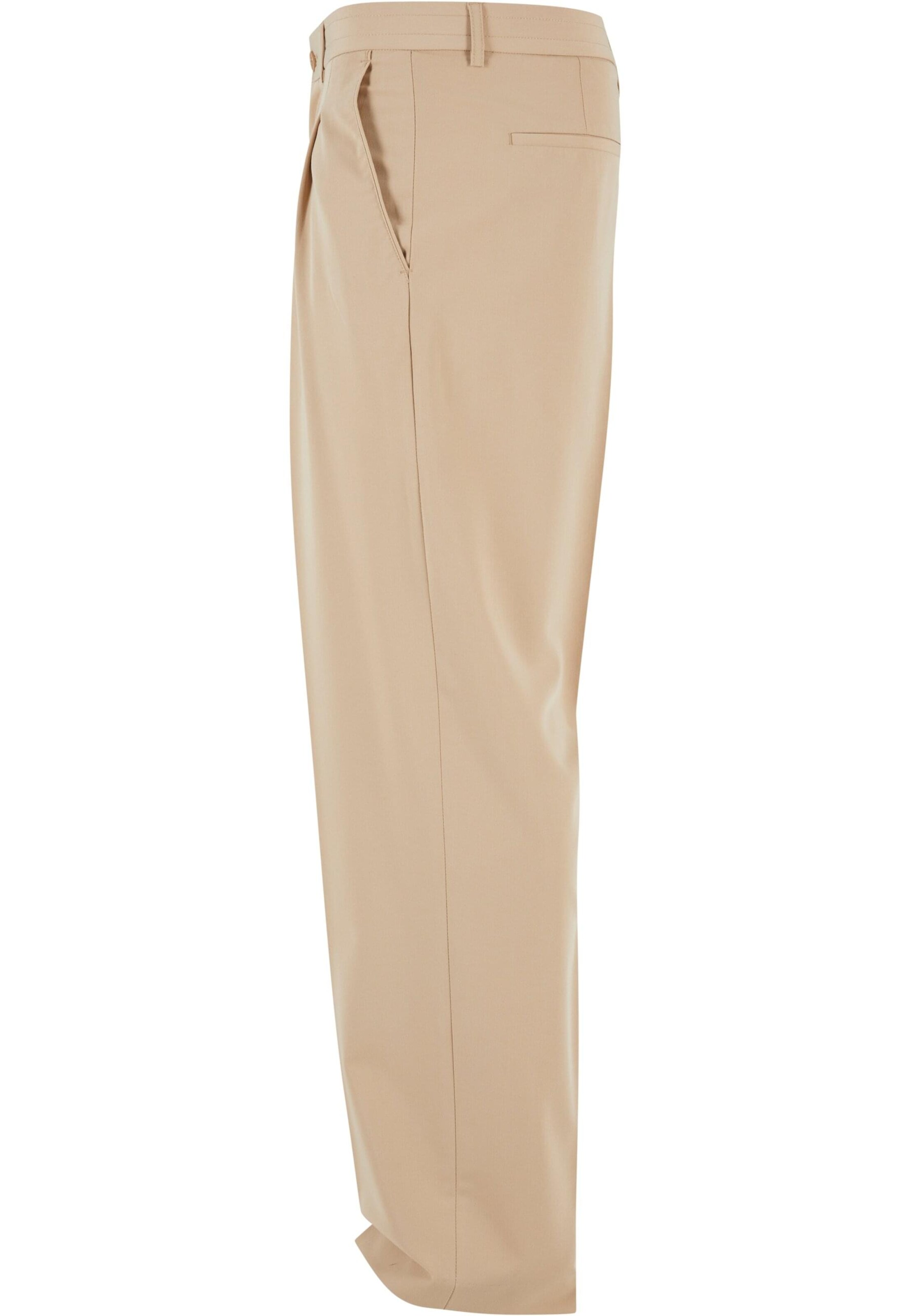 Urban Classics Ohlapna forma Hlače z naborki | bež barva