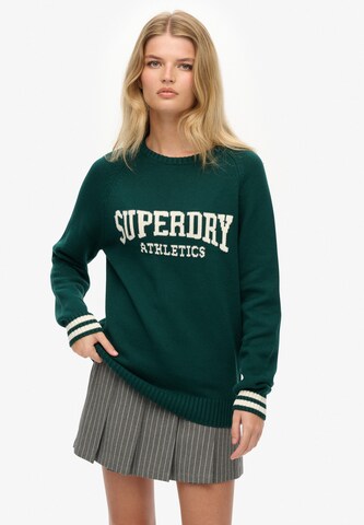 Superdry Trui 'Slouchy Intarsia' in Groen: voorkant
