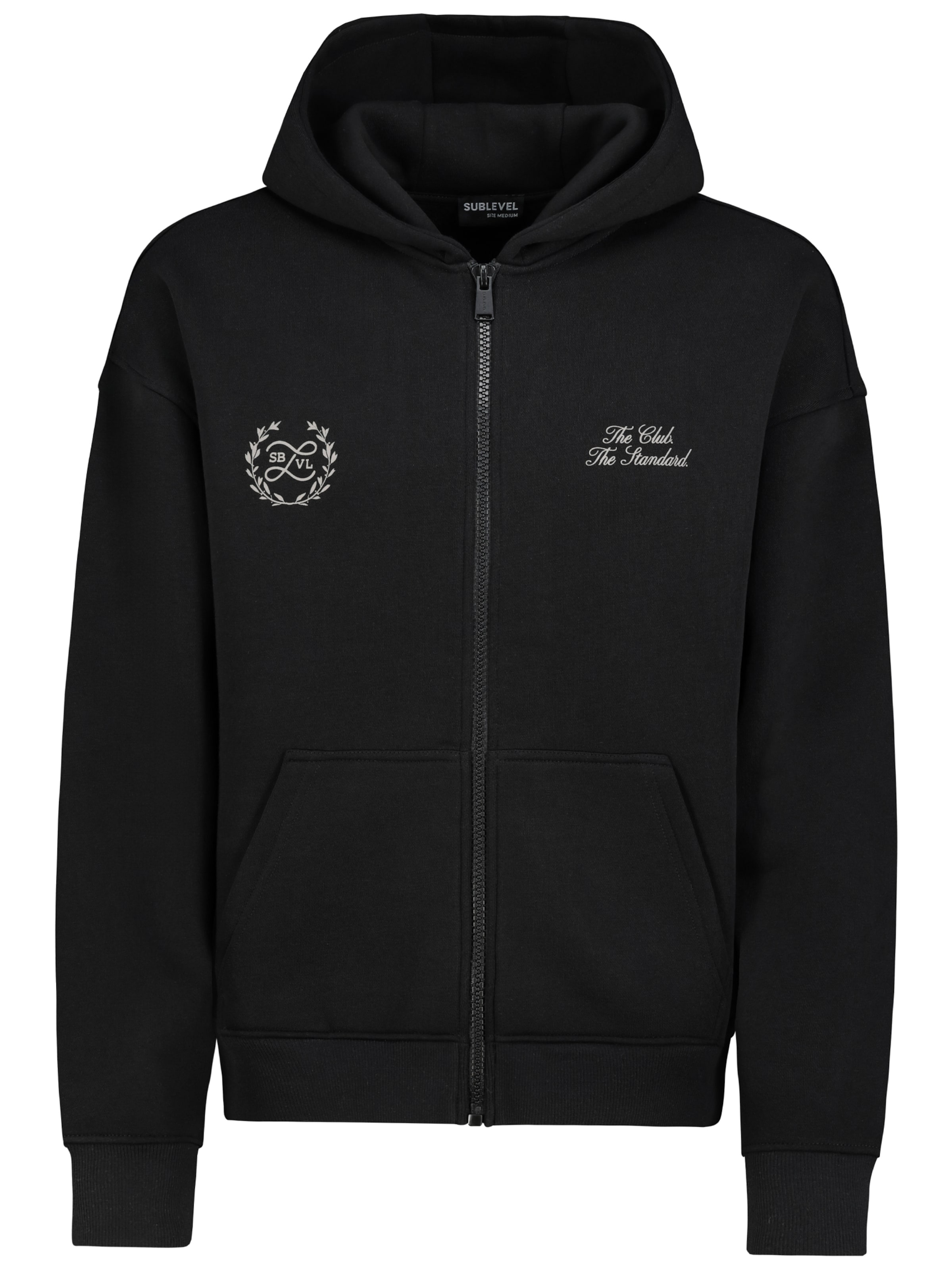 Sublevel Sweatjacke in Schwarz: Vorderseite