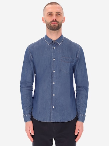 Distretto12 Regular fit Overhemd in Blauw: voorkant