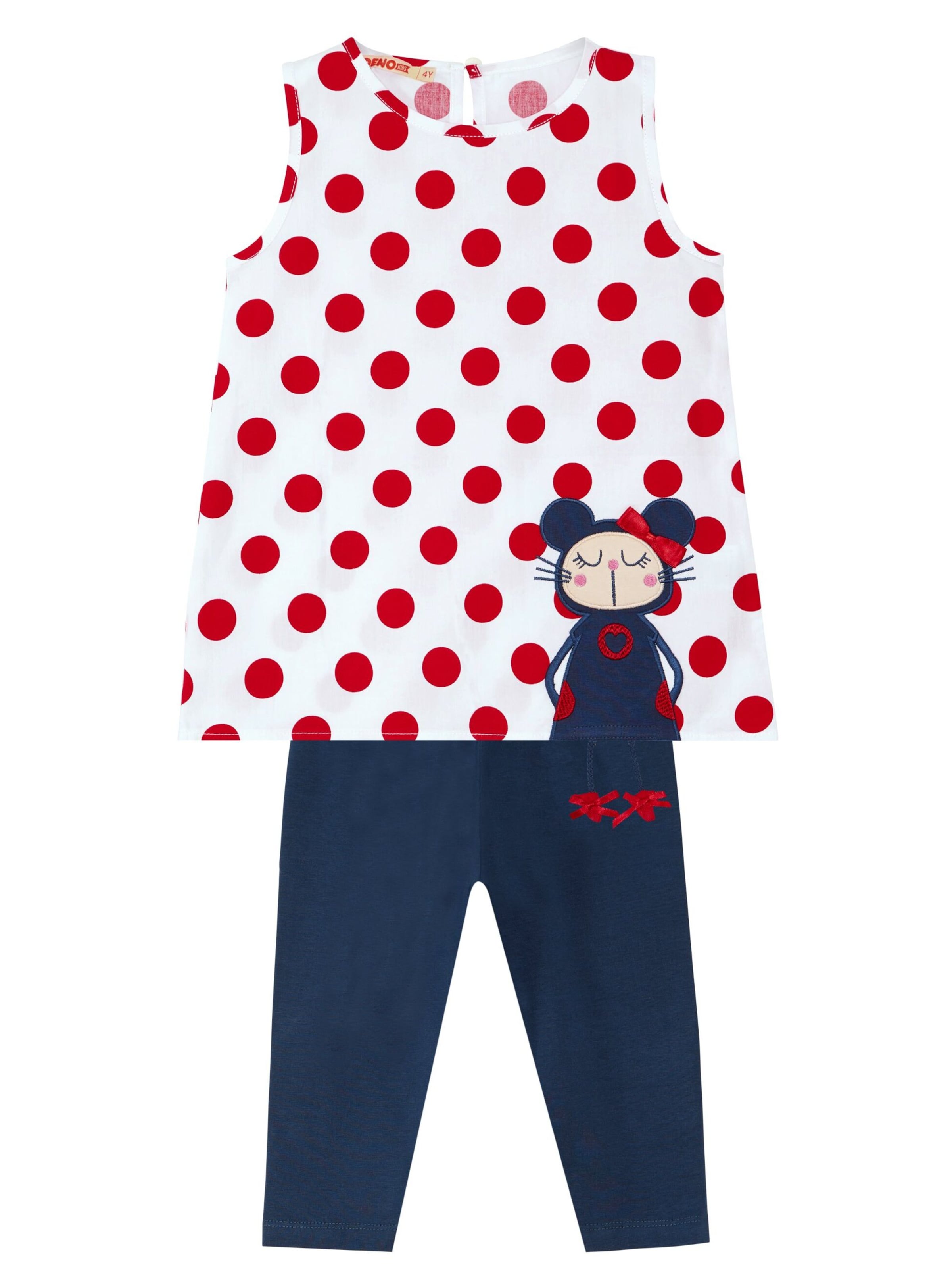 Completo per l'allenamento 'Dotted Doll' di Denokids in colori misti: frontale