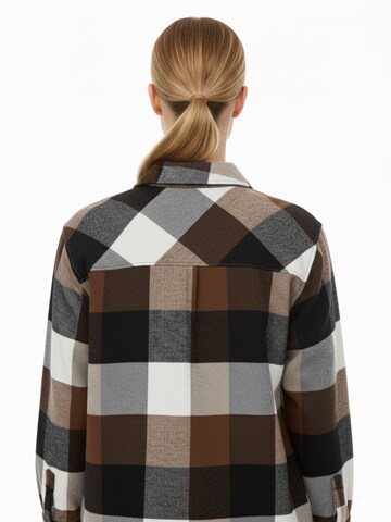 Radwa Blouse 'Radwa Women’s Plaid Flannel' in Brown