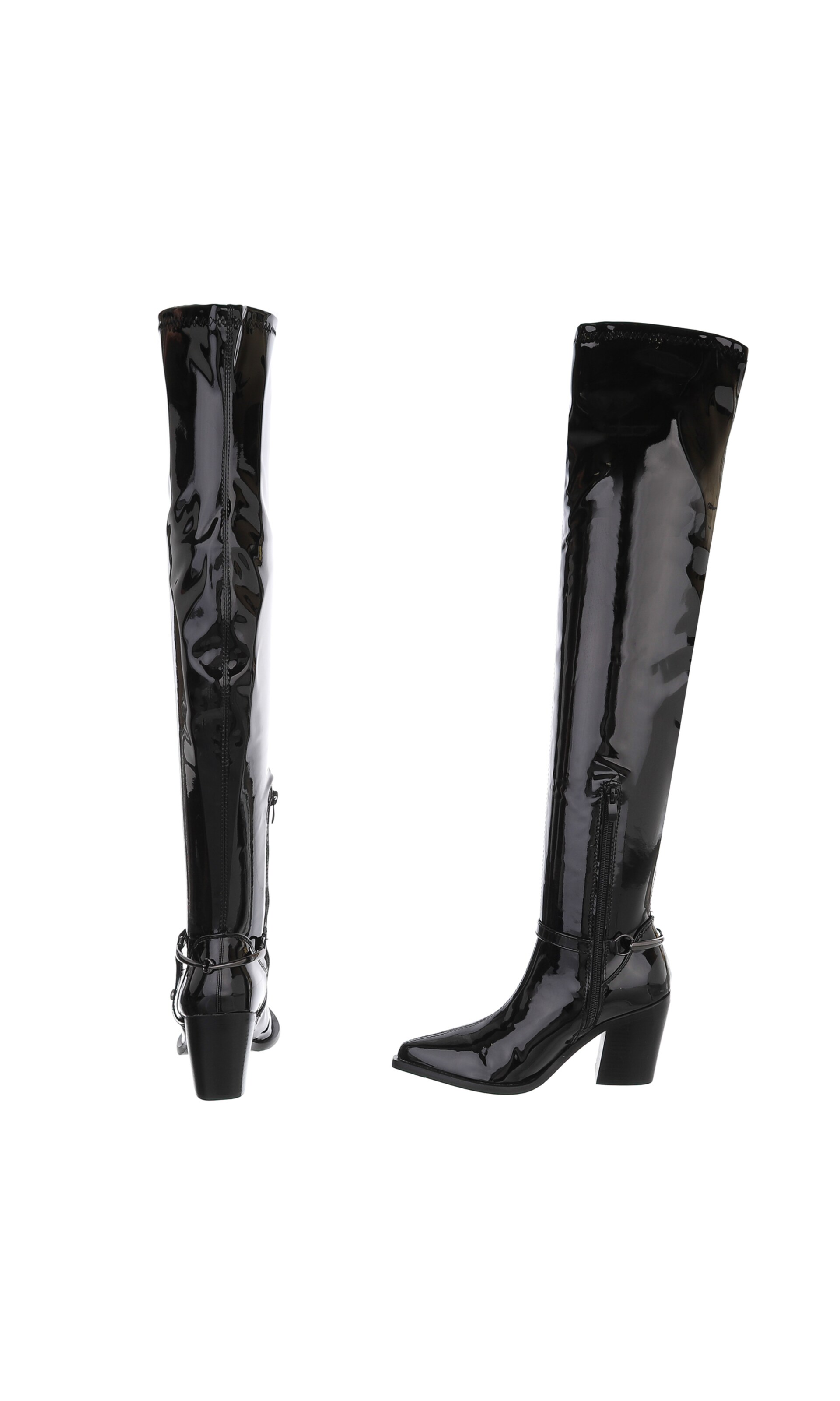 Ital-Design Overknees in Schwarz