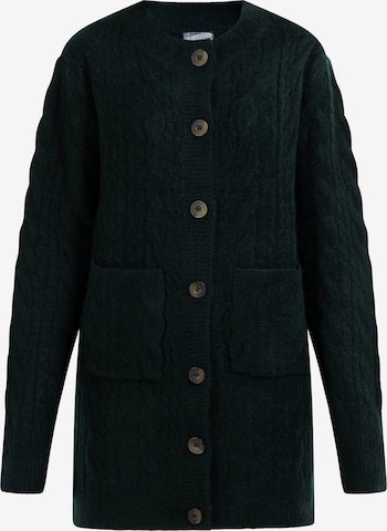 zaļš DreiMaster Vintage Adīta jaka: no priekšpuses