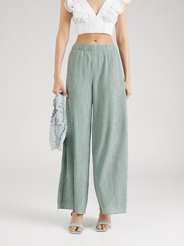 Abercrombie & Fitch Wide leg Broek in Groen: voorkant