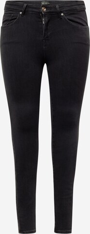 ONLY Carmakoma Skinny Jeans 'Power' in Zwart: voorkant