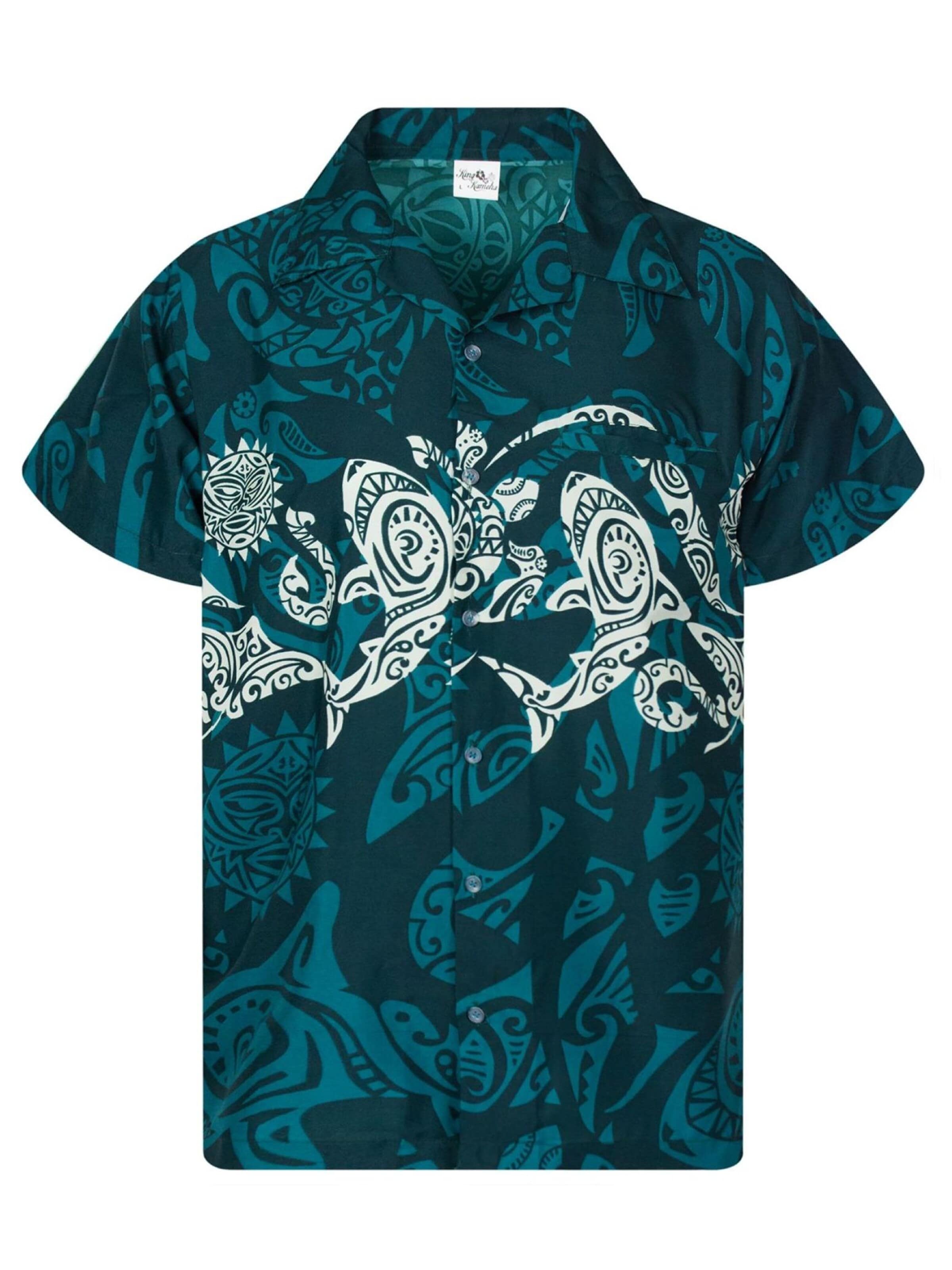 Maglietta 'Maori Chest' di King Kameha in verde: frontale