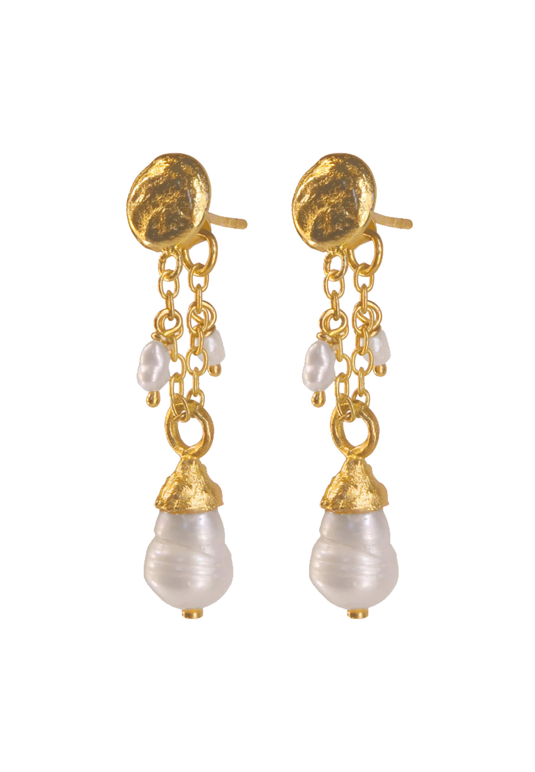 Haze&Glory Boucles d'oreilles 'Summertime' en or / blanc perle, Vue avec produit