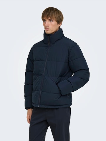 Only & Sons Zimska jakna 'ONSPACK' | modra barva: sprednja stran