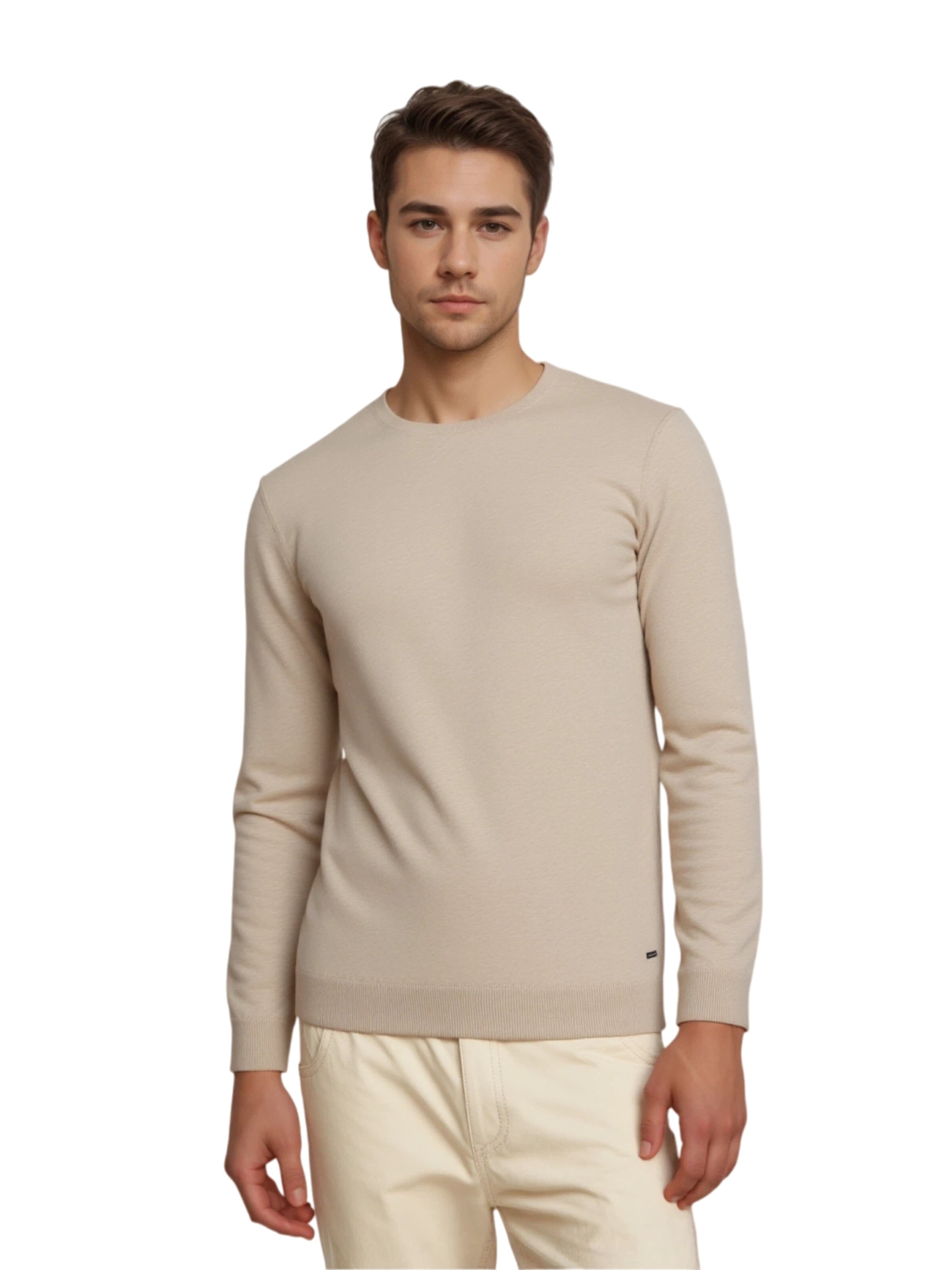 Pullover di Ragman in beige: frontale