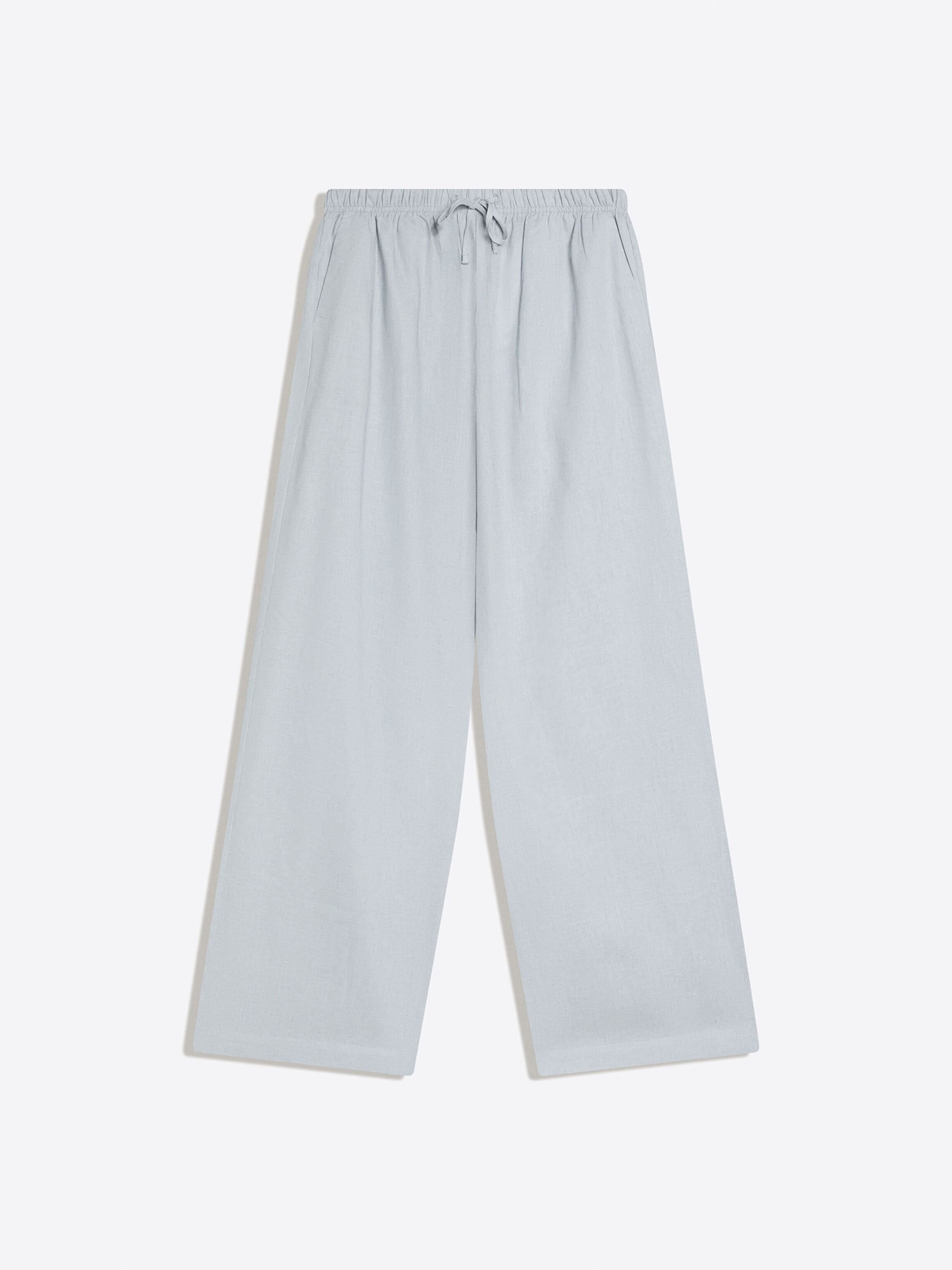 Bershka Wide Leg Bukser i grå: forside
