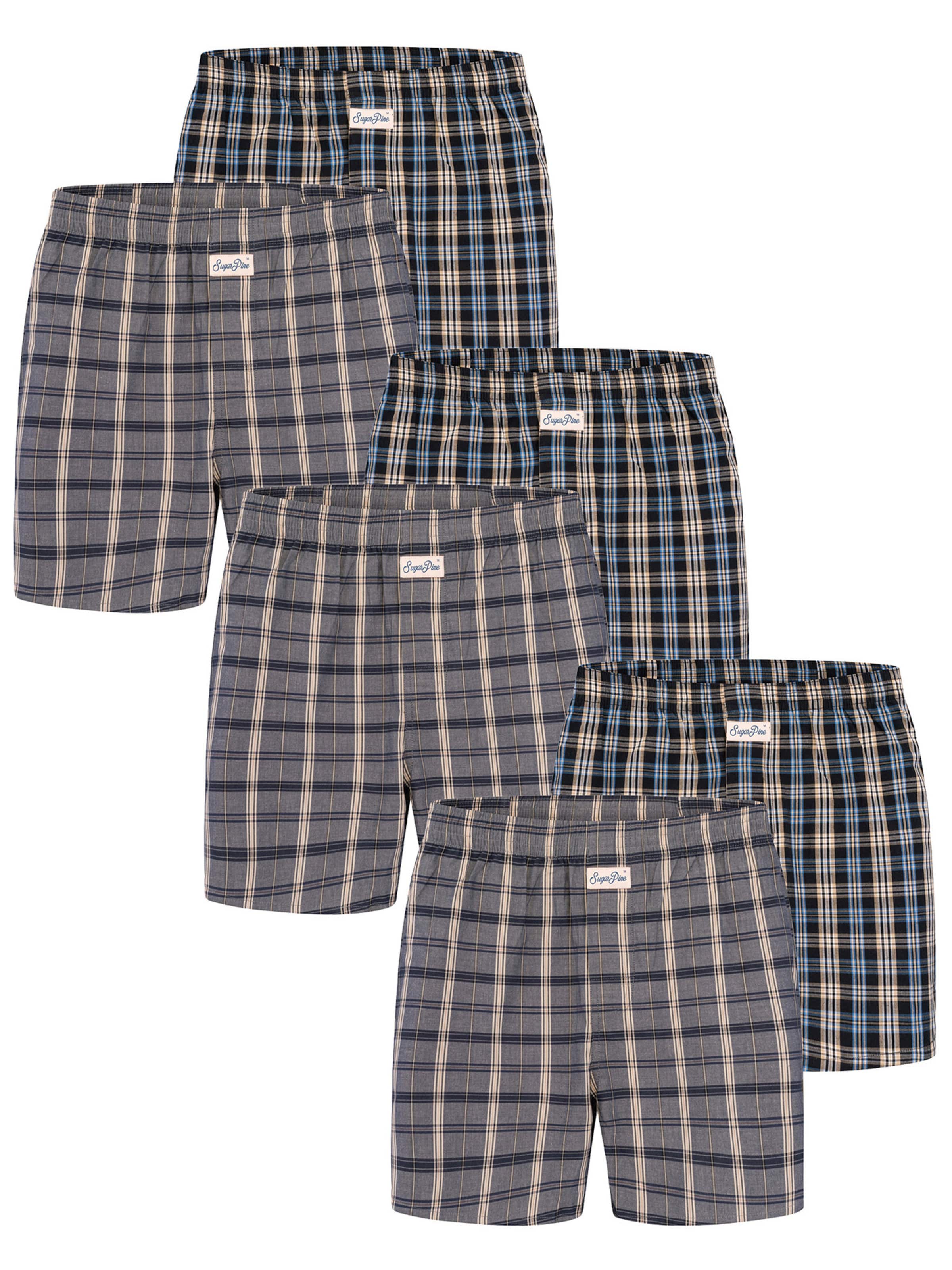 Sugar Pine Boxer ' Mix Karos ' in Beige: Vorderseite