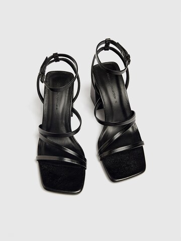 Pull&Bear Sandalen met riem in Zwart