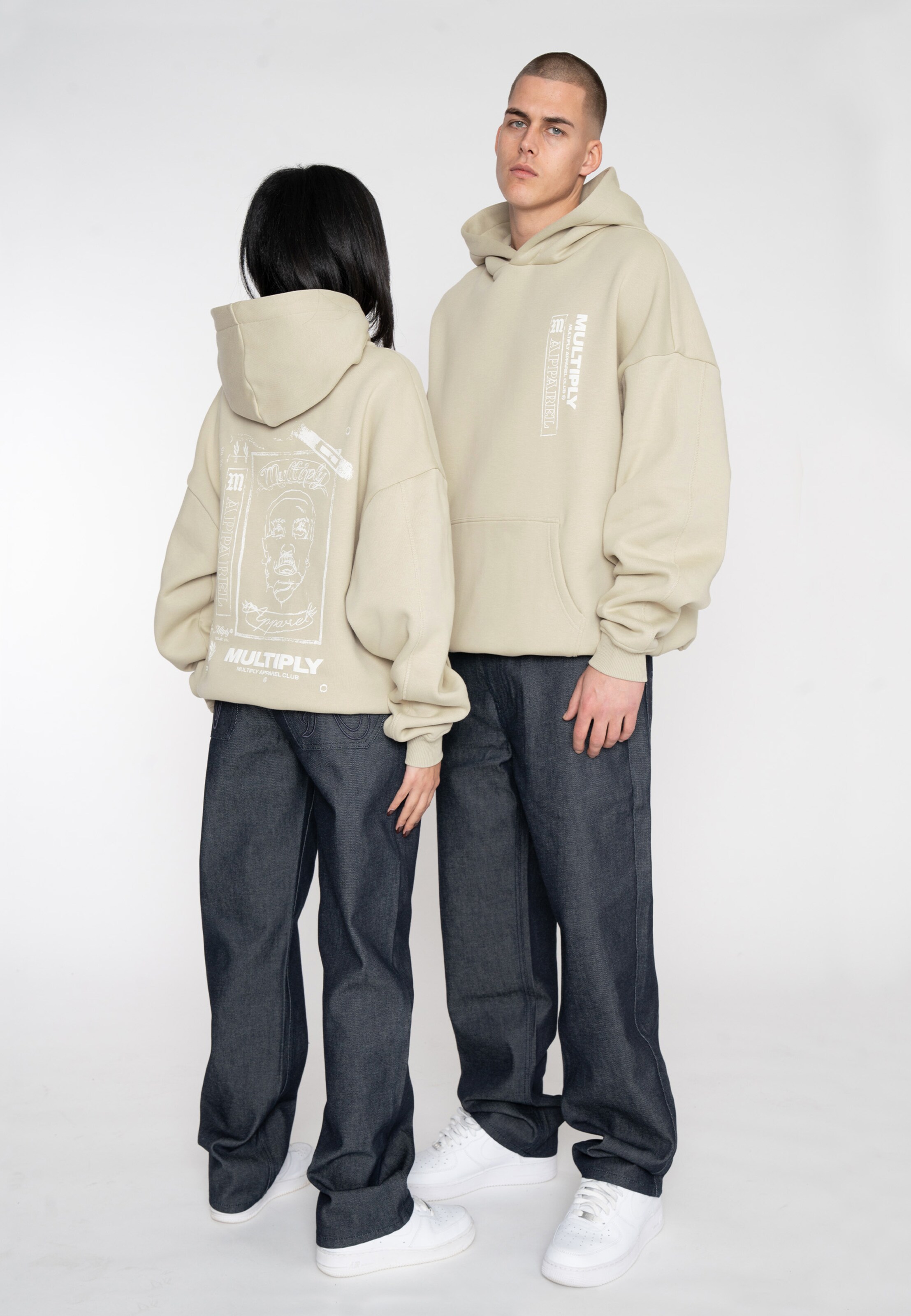 Multiply Apparel Sweatshirt 'Wanted' in Kitt | ABOUT YOU