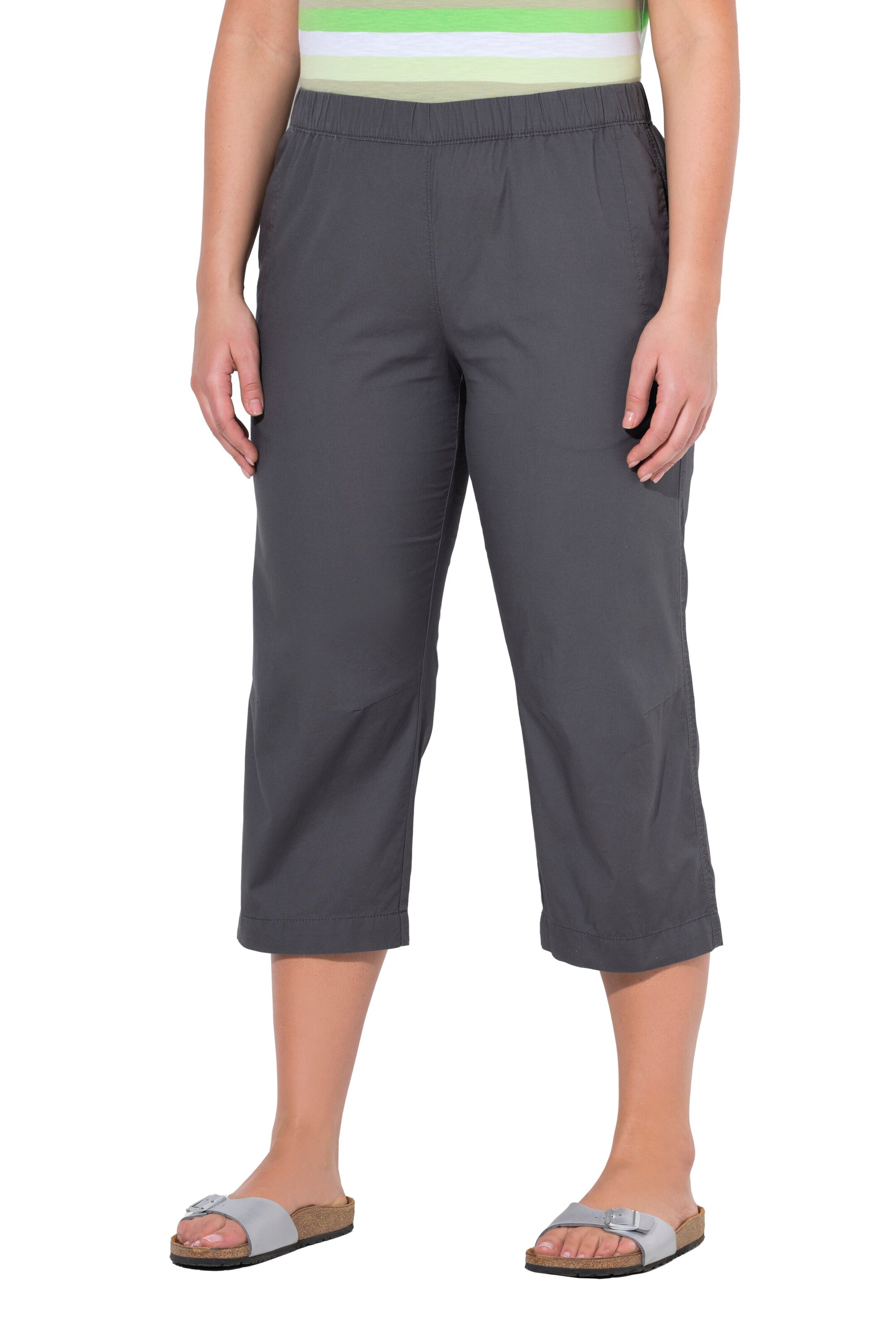 Ulla Popken Loosefit Hose in Grau: Vorderseite