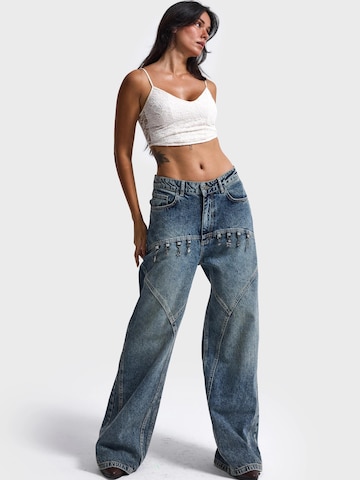 IT'S BASIC Barrel Jeans 'BARREL BALLOON MID RISE JEANS'‌ in Blau: Vorderseite