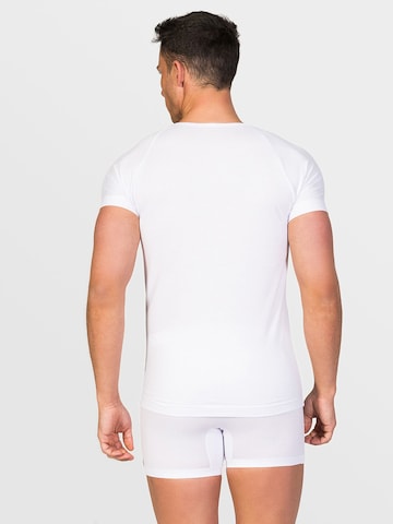 zd ZERO DEFECTS Unterhemd 'V-Neck T-Shirt Egiptian Cotton' in Weiß