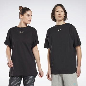 T-Shirt fonctionnel Reebok en noir : devant