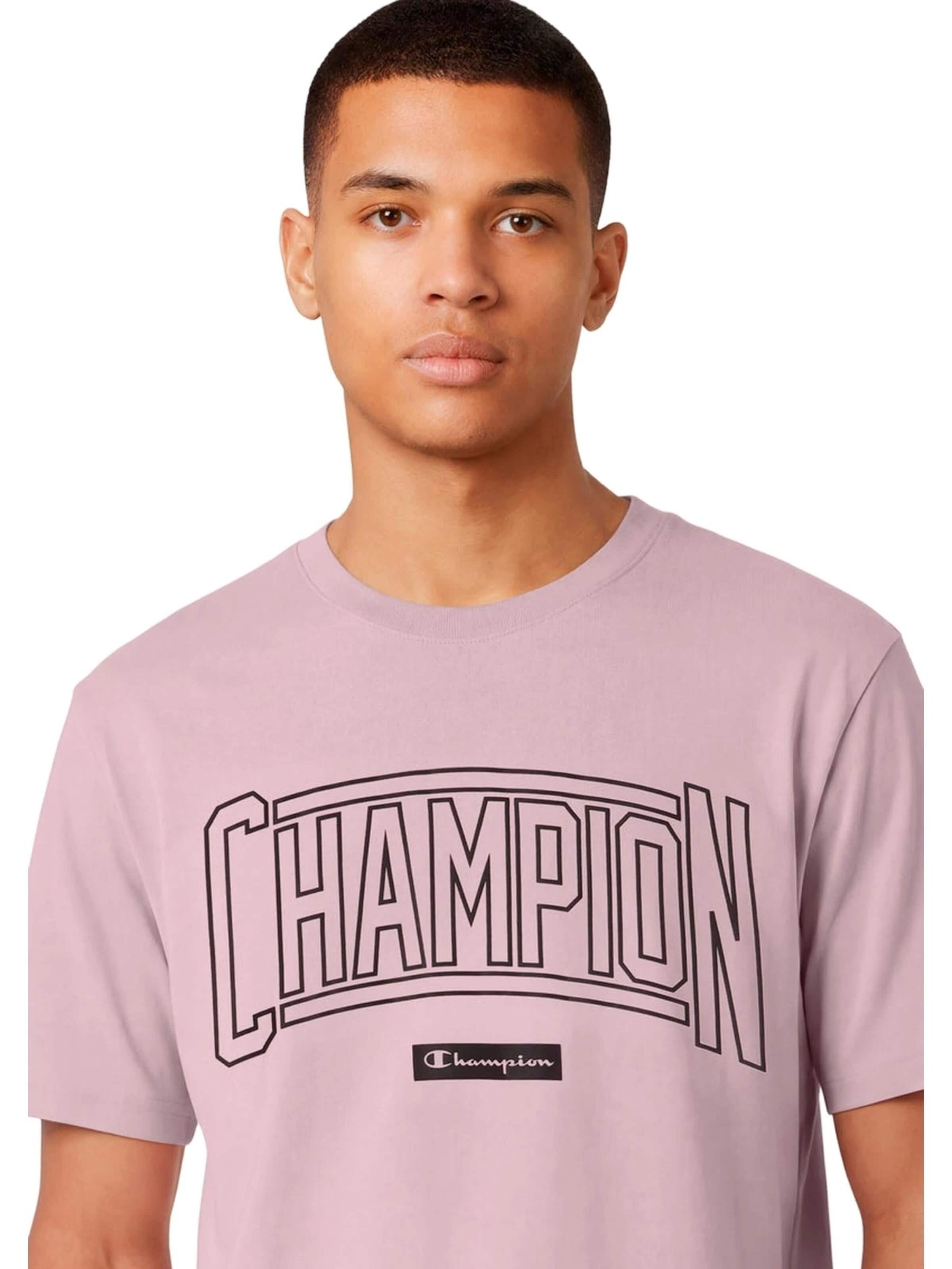 T-Shirt 'Camiseta champion rosa puff print crewneck tee' Champion -DO NOT USE- en rose