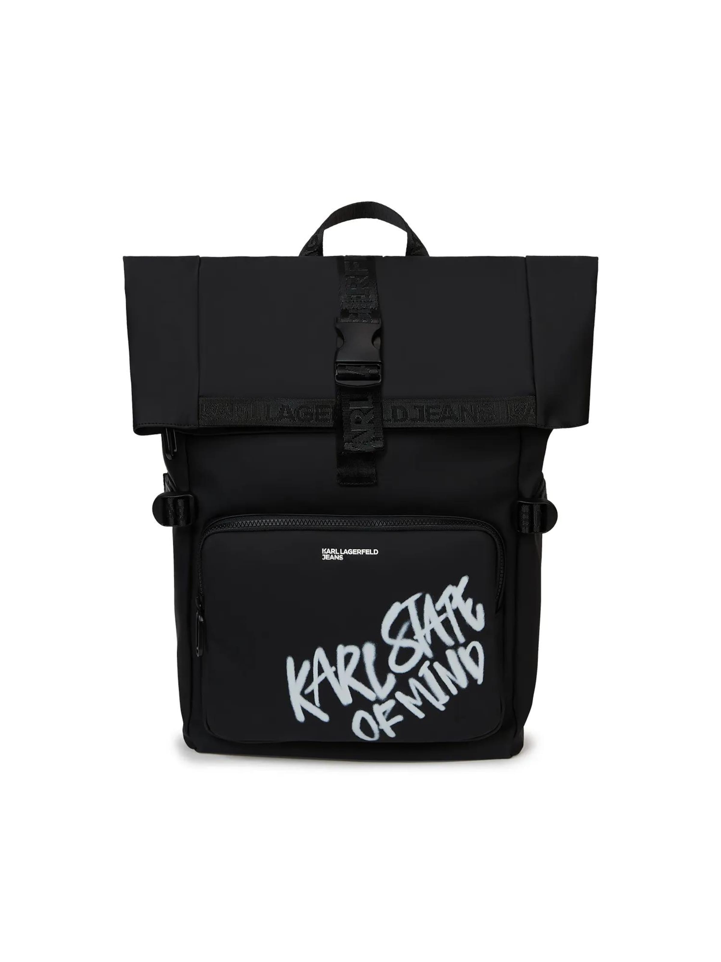KARL LAGERFELD JEANS - Mochila en negro: frente
