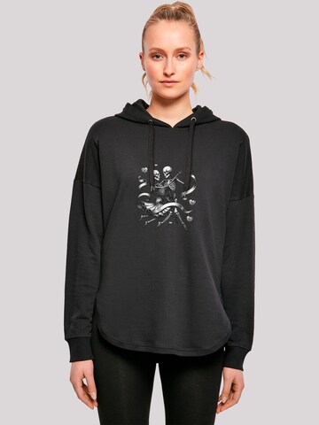 Sweat-shirt 'Skelettpaar Tanzt Mit Band' F4NT4STIC en noir : devant
