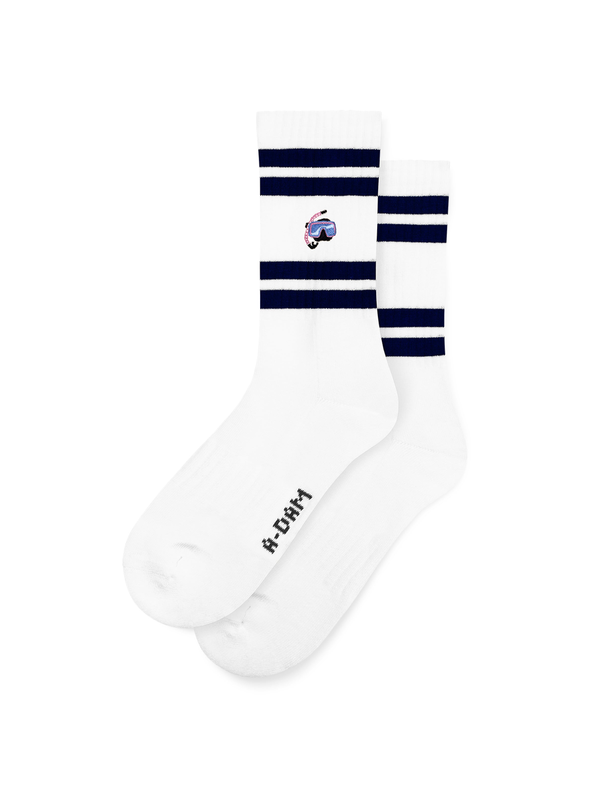 A-dam Socks 'Blue Snorkel' in White: front