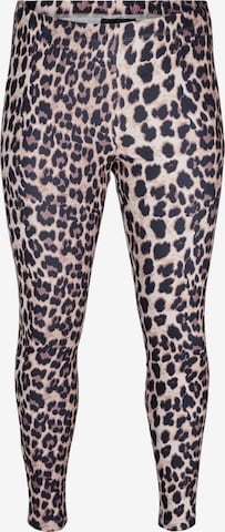 Zizzi - Skinny Leggings 'Vjadan' en beige: frente