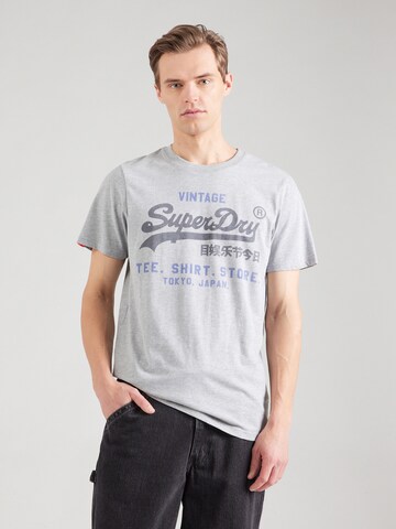 T-Shirt 'Heritage' Superdry en gris : devant