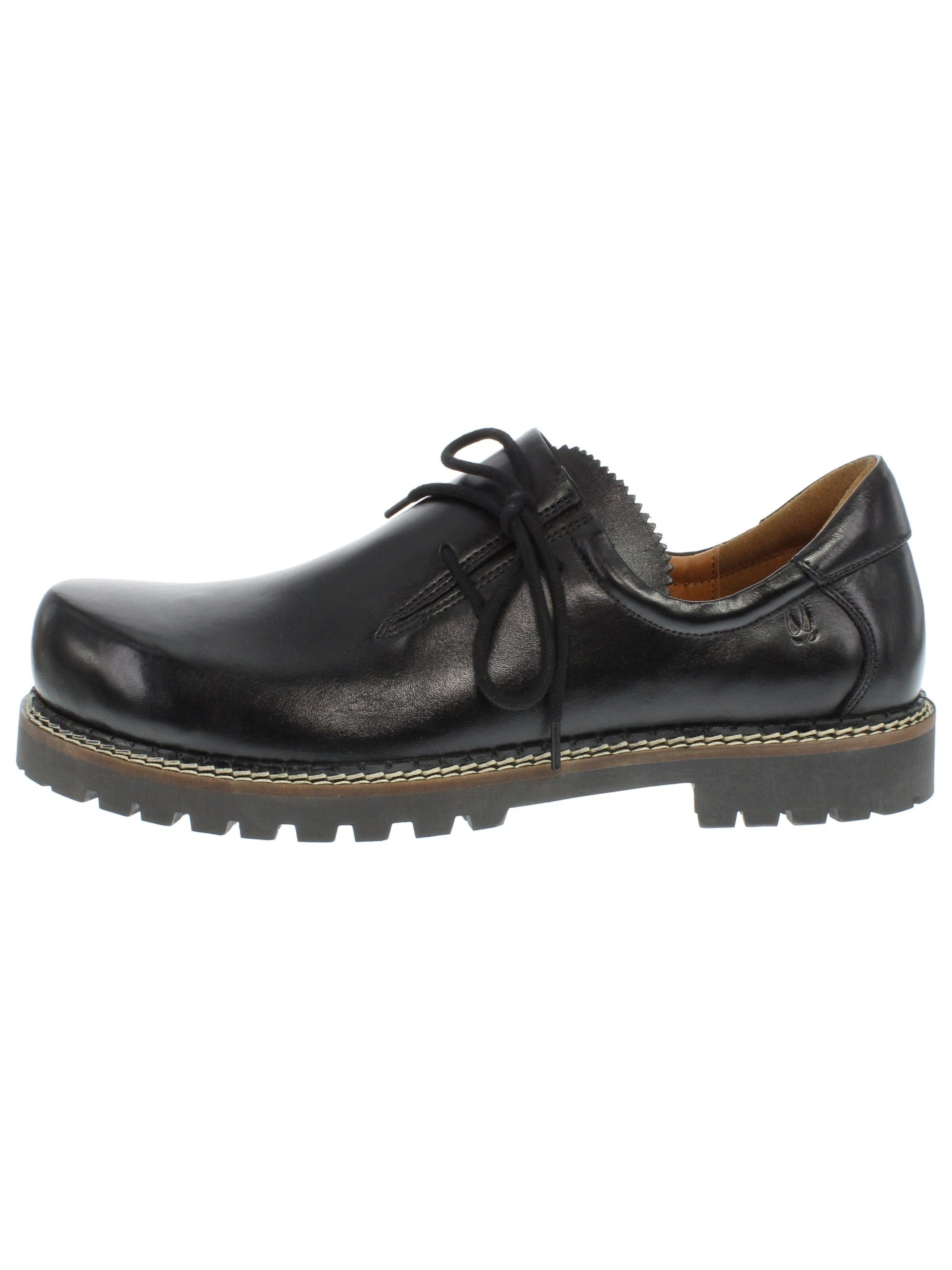RAUSCHZEIT Traditional Shoes 'JOSEF - Robuster Haferlschuh aus Antikbockleder' in Black: front