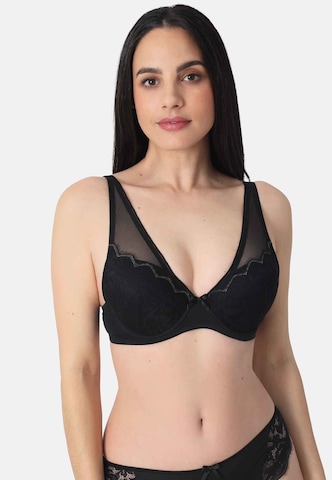 sassa BH 'EYELASH LACE' in Zwart