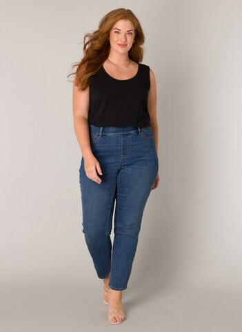 BASE LEVEL CURVY Skinny Jeggings in Blau