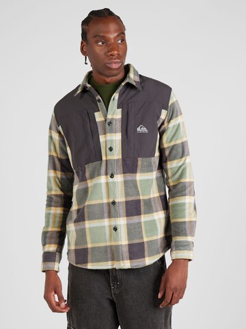 QUIKSILVER Regular fit Athletic Button Up Shirt 'SUMMIT RUN' in Green: front