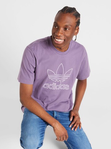 purpurinė ADIDAS ORIGINALS Marškinėliai 'Adicolor Outline'