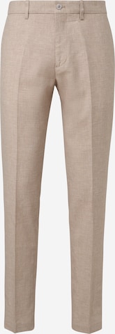 Coupe slim Pantalon à plis s.Oliver BLACK LABEL en beige : devant