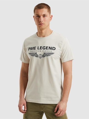 PME Legend T-shirt 'PME LEGEND - T-shirt with logo' i vit: framsida