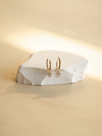 Dear Me Earrings 'Faith Charm Hoops' in Gold